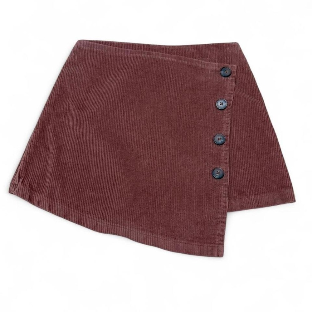 Corduroy Wrap Mini Skirt Mauve Charlotte Russe Asymmetrical Small Preppy Fall